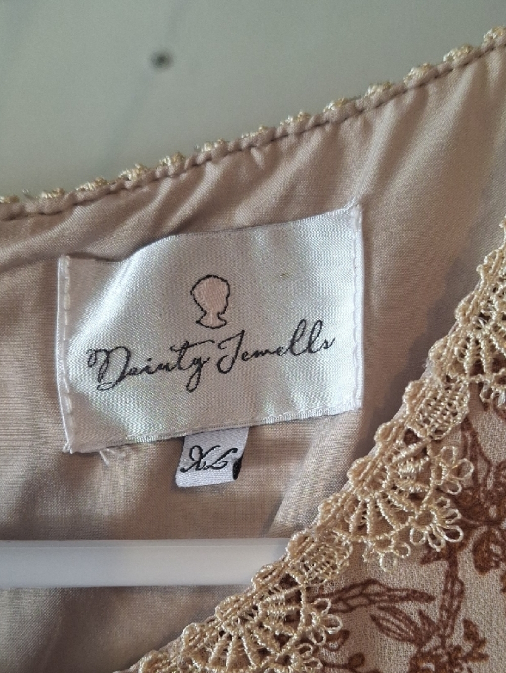 Dainty Jewells Midi Tan and Brown Floral Tiered Dress - Picture 2 of 5